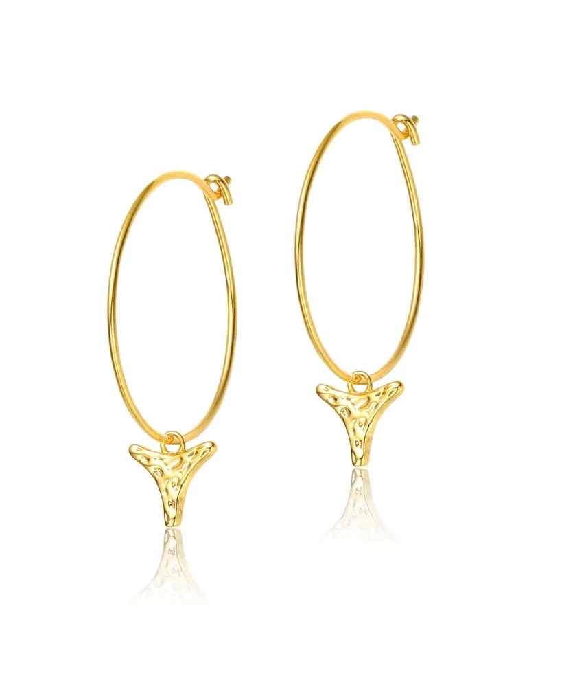 Rachel Glauber 14K Gold Plated Cubic Zirconia Hoop Earrings