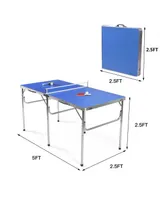 60'' Portable Table Tennis Ping Pong Folding Table