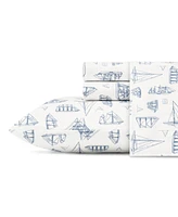 Nautica Whitewood Sail Cotton Percale 4-Piece Sheet Set