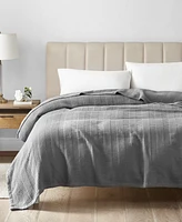 Nautica Rope Stripe Woven Cotton Reversible Blanket