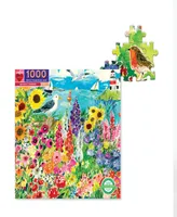 Eeboo Piece and Love Seagull Garden 1000 Piece Rectangular Adult Jigsaw Puzzle Set