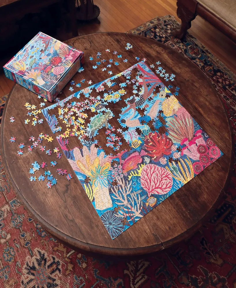 Eeboo Piece and Love Coral Reef 1000 Piece Square Adult Jigsaw Puzzle Set