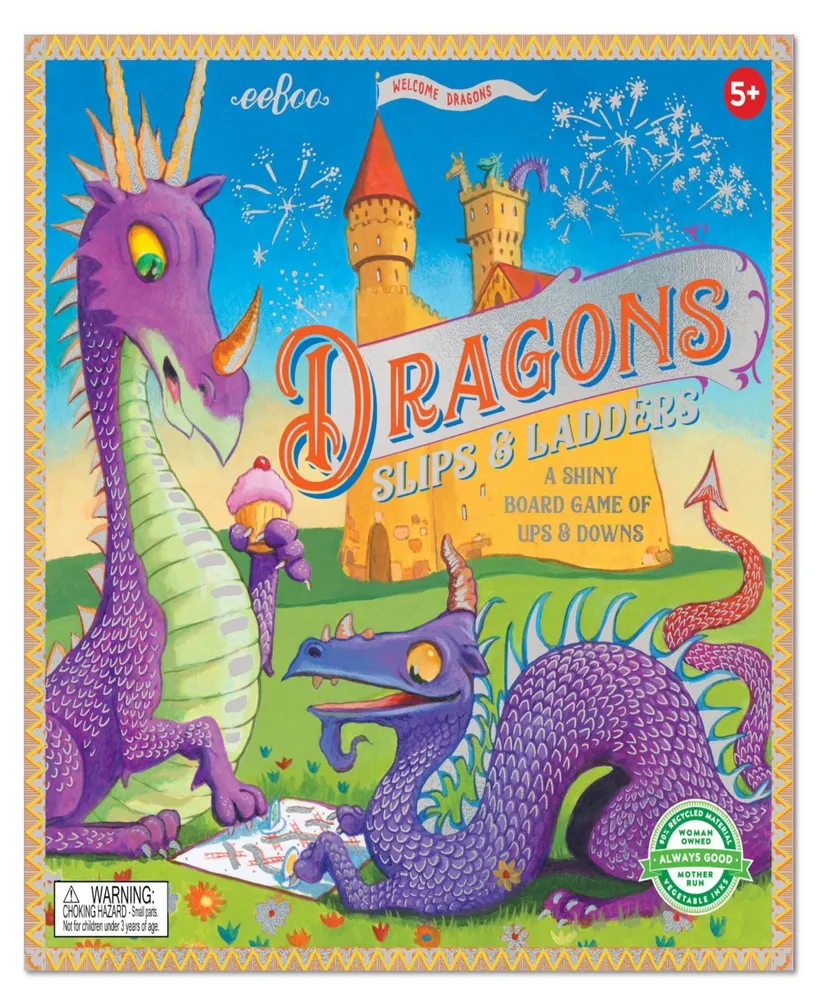 Eeboo Dragons Slips Ladders Board Game