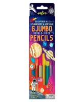 Eeboo Solar System Fluorescent Double-Sided Color Pencils Set, 7 Piece