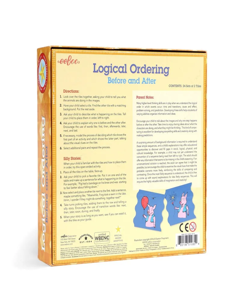 Eeboo Mastering Logical Ordering Before and After 48 Piece Set