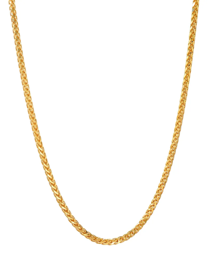 Square Wheat Link 22" Chain Necklace in 14k Gold