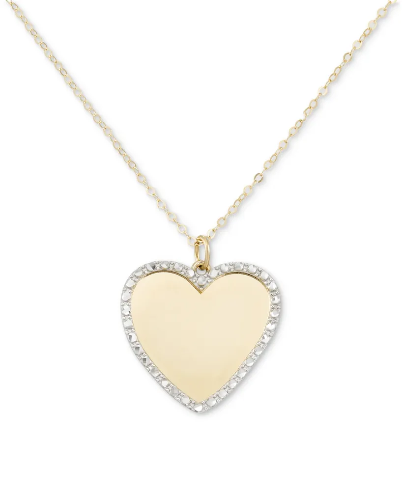 Framed Heart 18" Pendant Necklace in 10k Two-Tone Gold - Two