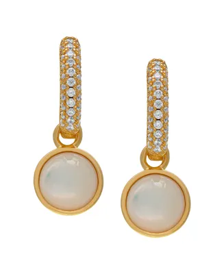 Macy's Mother of Pearl and Cubic Zirconia Round Drop Earrings