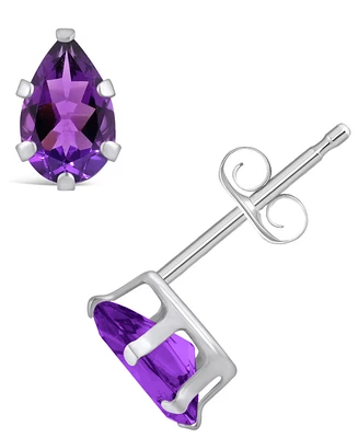 Macy's Gemstone Stud Earrings 10k White Gold
