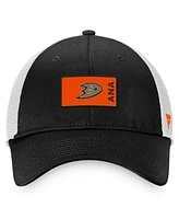 Men's Fanatics Black, White Anaheim Ducks Authentic Pro Rink Trucker Snapback Hat