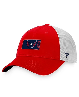 Men's Fanatics Red, White Washington Capitals Authentic Pro Rink Trucker Snapback Hat