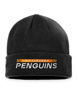 Men's Fanatics Black Pittsburgh Penguins Authentic Pro Rink Cuffed Knit Hat