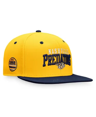 Men's Fanatics Gold, Navy Nashville Predators Iconic Two-Tone Snapback Hat