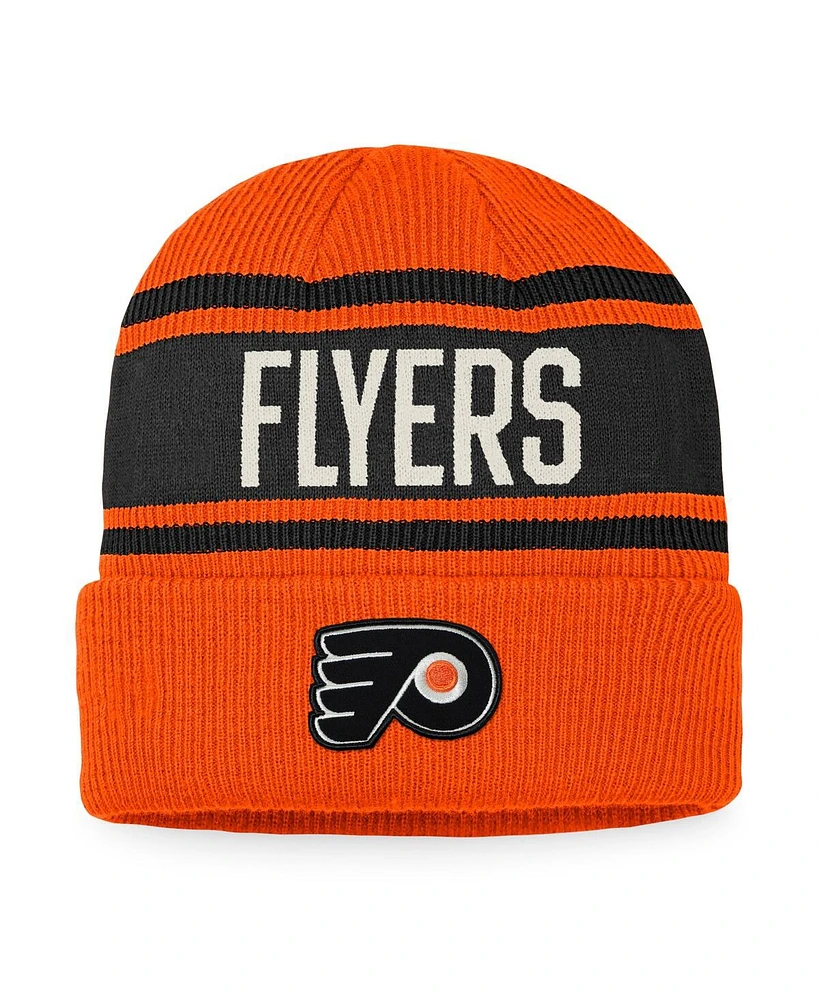 Men's Fanatics Orange and Black Philadelphia Flyers True Classic Retro Cuffed Knit Hat