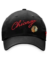 Women's Fanatics Black Chicago Blackhawks True Classic Retro Script Adjustable Hat