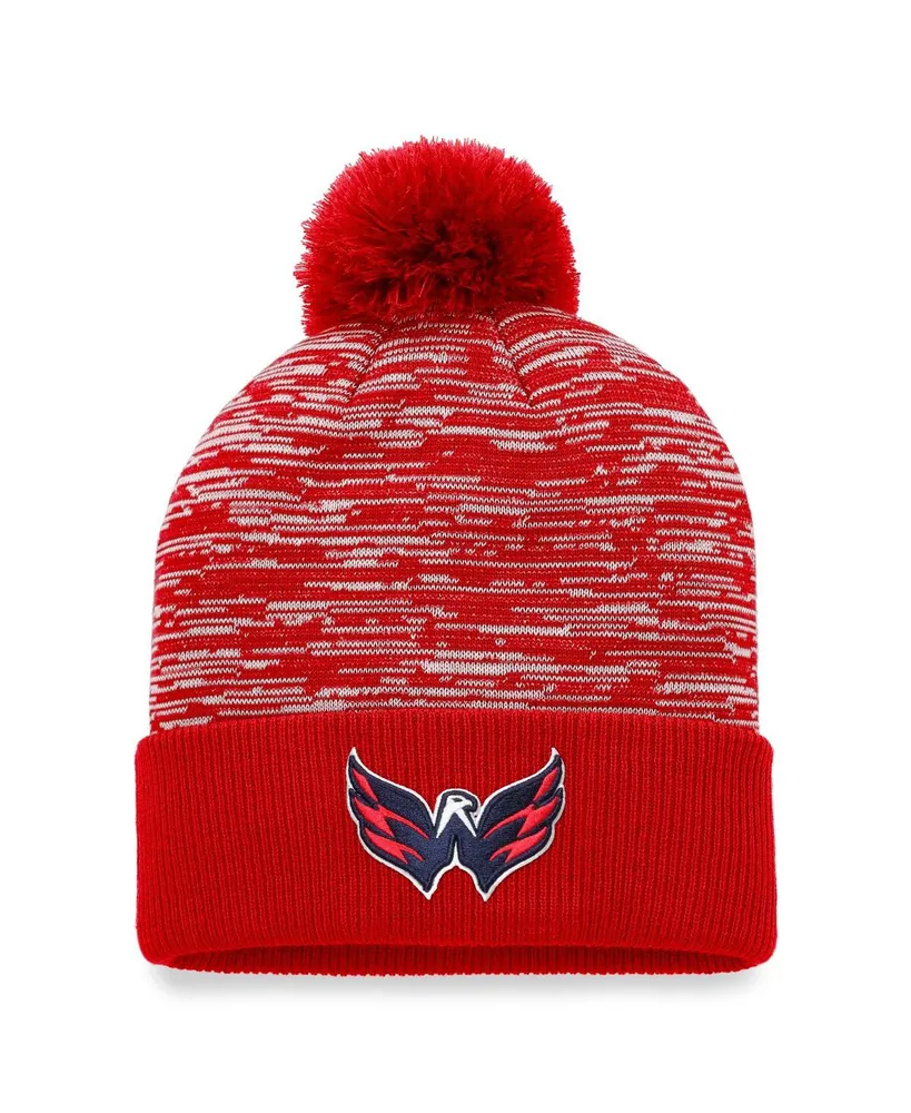 Men's Fanatics Red Washington Capitals Defender Cuffed Knit Hat with Pom