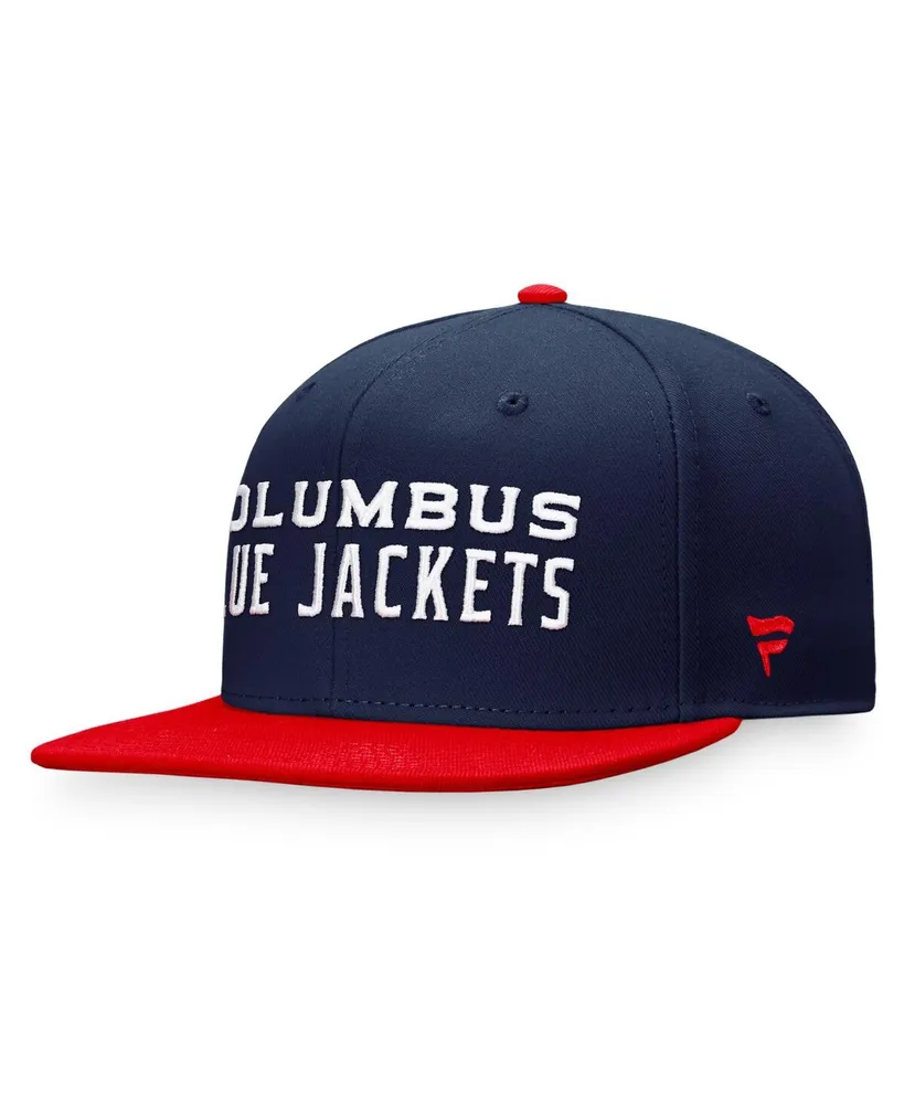 Men's Fanatics Navy, Red Columbus Blue Jackets Iconic Color Blocked Snapback Hat