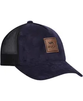 Big Boys Rvca Navy and Black Atw Curved Snapback Trucker Hat