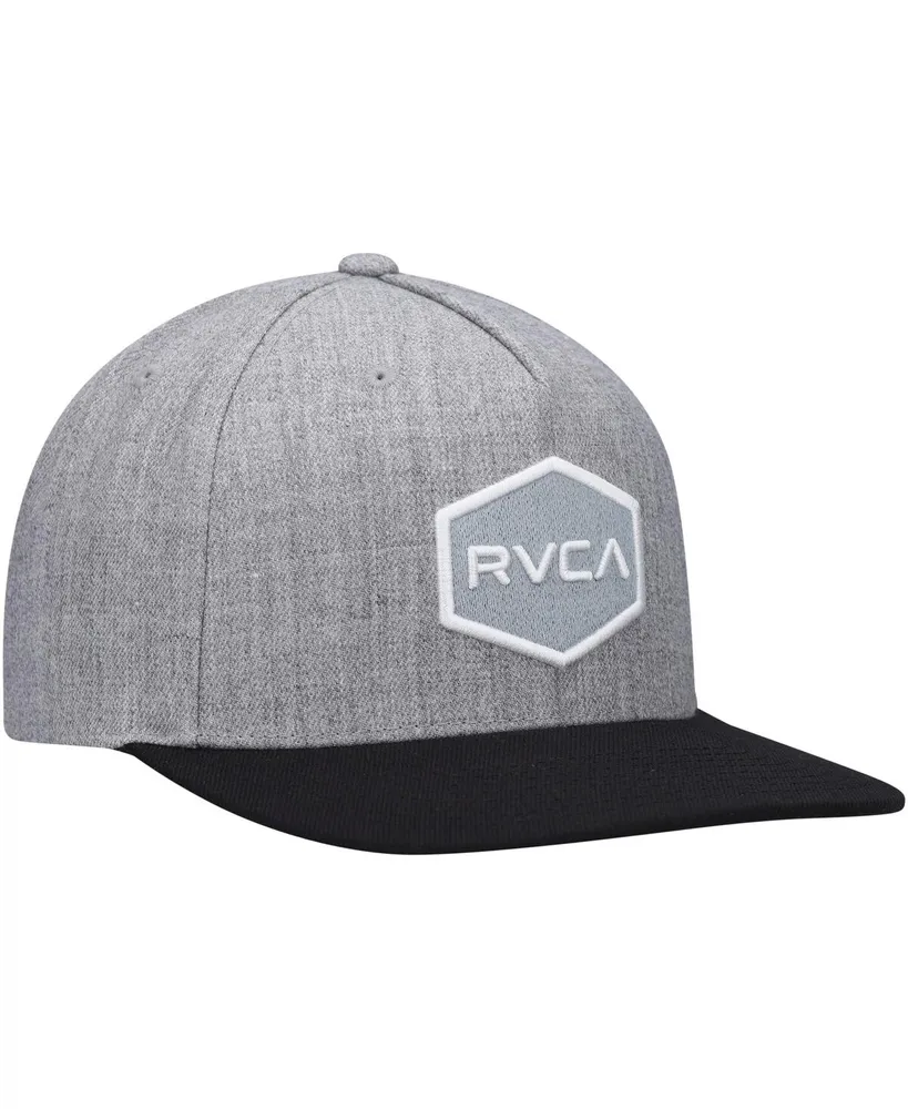 Men's Rvca Heather Gray and Black Commonwealth Snapback Hat