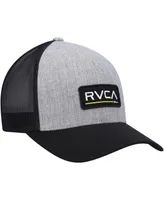 Men's Rvca Heathered Gray Hyl Ticket Iii Trucker Snapback Hat
