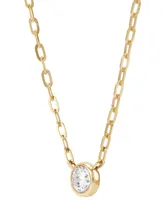 Diamond Bezel Solitaire Pendant Necklace (1/4 ct. t.w.) in 14k Gold, 16" + 2" extender