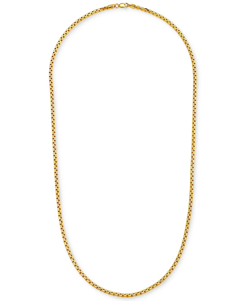 Large Rounded Box-Link 26" Chain Necklace (3.5mm) in 14k Gold