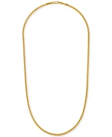 Large Rounded Box-Link 26" Chain Necklace (3.5mm) in 14k Gold