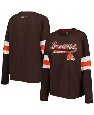 Women's Tommy Hilfiger Brown Cleveland Browns Justine Long Sleeve Tunic T-shirt