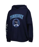 Women's Tommy Hilfiger Navy Tennessee Titans Becca Drop Shoulder Pullover Hoodie