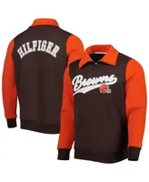 Men's Tommy Hilfiger Brown, Orange Cleveland Browns Aiden Quarter-Zip Top