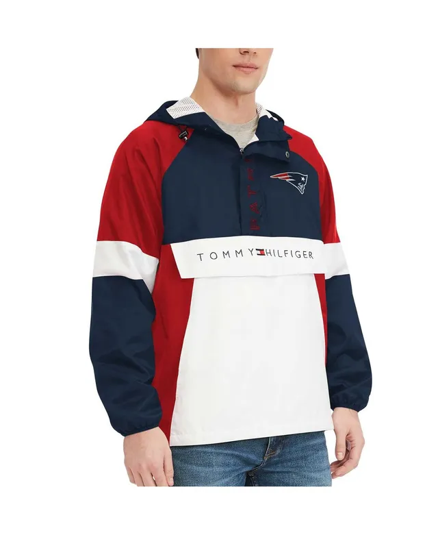 Men's Tommy Hilfiger Navy/Red New England Patriots Aiden Quarter-Zip  Sweatshirt