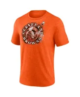 Men's Fanatics Heathered Orange Cleveland Browns Tri-Blend Sporting Chance T-shirt