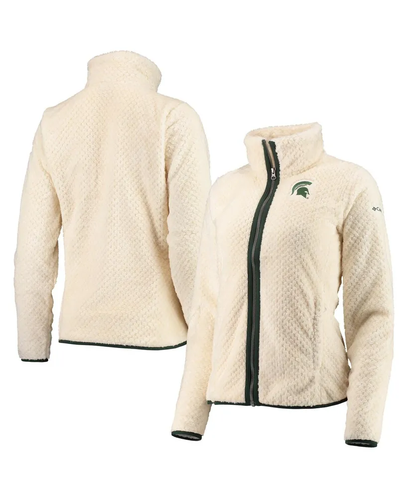 Women's Columbia Cream Michigan State Spartans Fireside Ii Sherpa Full-Zip Jacket