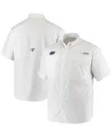 Men's Columbia Pfg White Florida Gators Tamiami Omni-Shade Button-Down Shirt