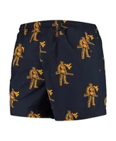 Men's Columbia Navy West Virginia Mountaineers Pfg Backcast Ii Omni-Shade Hybrid Shorts