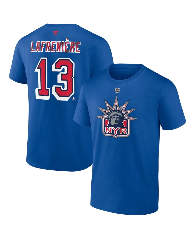 Men's Fanatics Alexis Lafreniere Royal New York Rangers Special Edition 2.0 Name and Number T-shirt