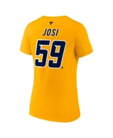 Women's Fanatics Roman Josi Yellow Nashville Predators Special Edition 2.0 Name and Number V-Neck T-shirt