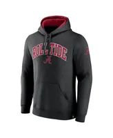 Men's Fanatics Crimson Alabama Tide Arch and Logo Tackle Twill Pullover Hoodie