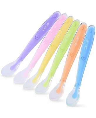 6 Pack Silicone Baby Spoon - First Stage Baby Feeding Spoon - Assorted Pre