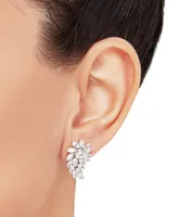 Arabella Cubic Zirconia Cluster Drop Earrings in Sterling Silver