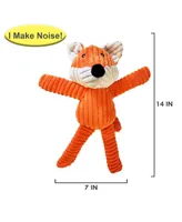 Country Living Victor the Fox Corduroy Squeaker Dog Chew Toy – Plush Dog Toy with Crinkle Paper & Durable Texture for Engaging Play