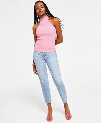 Guess Women's Frayed Mom Jeans