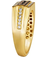 Le Vian Men's Chocolate Diamond (1/3 ct. t.w.) & Nude Diamond (3/8 ct. t.w.) Cluster Ring in 14k Gold