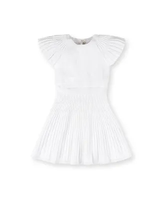 Hope & Henry Baby Girls Organic Cotton Short Flutter Sleeve Sweater Dress