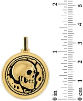 Esquire Men's Jewelry Skull Disc Pendant in 14k Gold-Plated Sterling Silver, Created for Macy's