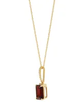 Garnet (1-7/8 ct. t.w.) & Diamond Accent 18" Pendant Necklace in 14k Gold
