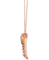 Le Vian Nude Diamond (1/4 ct. t.w.) & Chocolate Diamond (1/10 ct. t.w.) Paw Print Heart Pendant Necklace in 14k Rose Gold, 18" + 2" extender