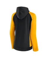 Women's Fanatics Black, Gold Pittsburgh Steelers End Around Raglan Full-Zip Hoodie