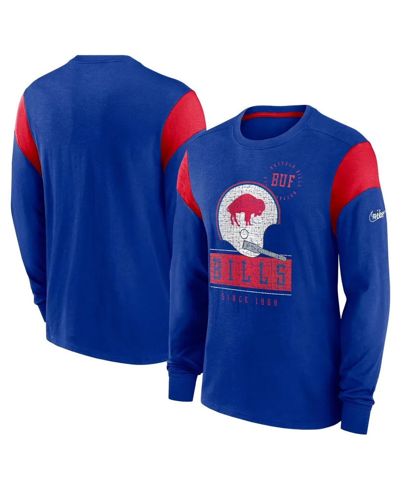 Men's Nike Royal Buffalo Bills Rewind Logo Tri-Blend T-Shirt Size: Small