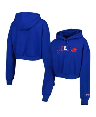 Women's The Wild Collective Royal Buffalo Bills Cropped Pullover Hoodie